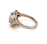 18k White Gold Filigree Art Deco .60ct Genuine Natural Diamond Ring (#J4895)