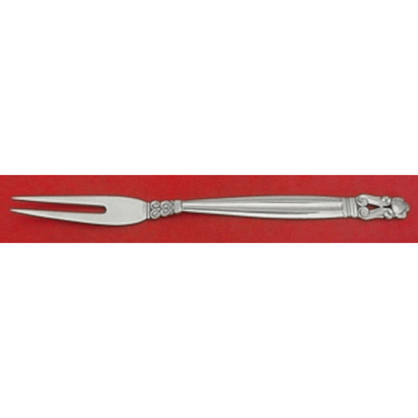Acorn by Georg Jensen Sterling Silver Cold Cut Fork 2-Tine w/ GI/GJ Mark 6 1/2"