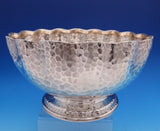 Tiffany Co Sterling Silver Fruit Bowl #6030/3850 Hammered Scalloped #7885 10”