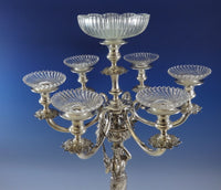 Magnificent Austrian 800 Silver Candelabra Pair 7-Light Figural Museum (#0088)