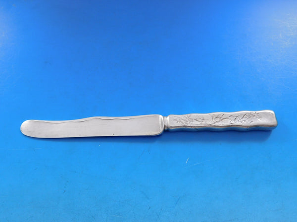 Lap Over Acid Etched by Tiffany Sterling Silver Dessert Knife HHAS w/ Foliage #3