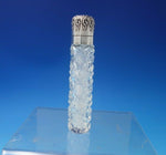 Sterling Silver and Cut Crystal Perfume Bottle c.1920 4 1/4" (#5381)