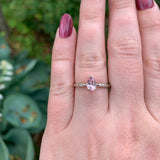 14k White Gold Pear Shaped .60ct Genuine Natural Morganite Diamond Ring (#J7408)