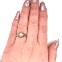 14k Yellow Gold Art Deco Genuine Natural Diamond Filigree Ring (#J5444)