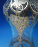 Alvin Glass Decanter with Sterling Silver Overlay Grapes Leaves c.1900 (#5351)