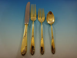Sweetheart Rose by Lunt Sterling Silver Flatware Service Set For 12 Vermeil