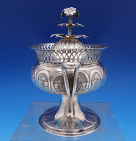 Austrian .813 Silver Sugar Bowl w/ 3-D Leaf and Flower 3 Level Finial (#8442)