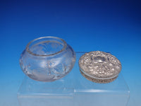 Rose By Stieff Powder Jar with Sterling Silver Lid and Daisy Jar Repousse #4396