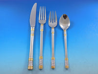 Golden Corsica by Wallace 18/10 Stainless Steel Flatware Set Service 53 pieces