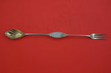 Coin Silver by Albert Coles Olive Spoon /fork combination GW brite-cut  9 5/8"