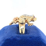 14k Yellow Gold Diamond Frog Ring Size 6.75 Jewelry - Leg Moves! (#J6096)
