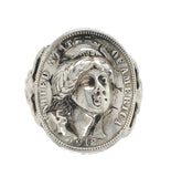 Sterling Kalo Lady Liberty Coin Ring Handwrought by Bjarne Axness 6.25 (#J6851)