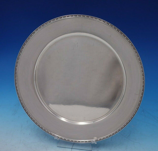 International Silverplate Charger Plate with Beaded Edge #3905 10 1/2" (#5282)