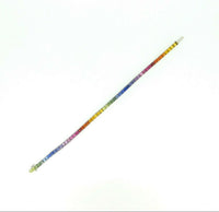 14k White Gold 8.70 Carat Genuine Natural Rainbow Sapphire Bracelet (#J4440)