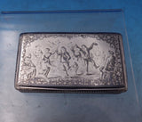 Silver Tobacco / Snuff Box Chased Engraved w/ Niello Dancing Scene (#7210)