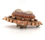 10k Rose Gold Victorian Genuine Natural Agate Cameo Pin Jewelry (#J6194)