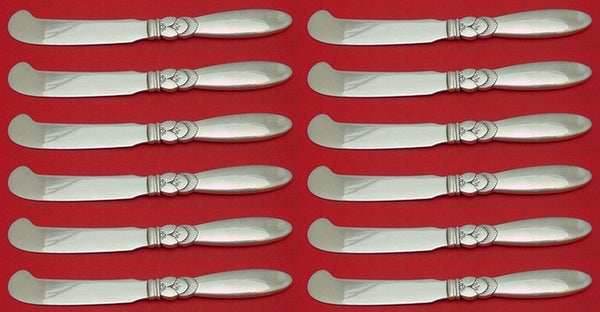 Cactus by Georg Jensen Sterling Silver Butter Spreader HH AS Set 12 pcs Heirloom