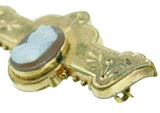 Gold Filled Victorian Genuine Natural Agate Stone Cameo Pin (#J1019)
