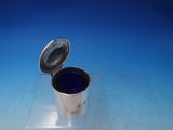 Lebolt Sterling Silver Mustard Pot Hammered Blue Glass Liner #496 (#6505)