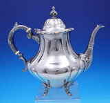 Georgian Rose by Reed and Barton Sterling Silver Tea Set 4pc w/ SP Tray (#9012)