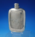 Wallace Sterling Silver Flask w/ Horse Drawn Carriage Rider #200 5.7 ozt (#5894)