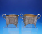 Lotus by Whiting Sterling Silver Sugar Creamer Set 2pc #402 Art Nouveau (#4345)