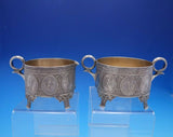Lotus by Whiting Sterling Silver Sugar Creamer Set 2pc #402 Art Nouveau (#4345)