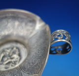 Dutch .833 Silver Ashtray with Figural People Chased Scrollwork 1.53 ozt (#6543)