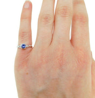 Platinum .49ct Genuine Natural Sapphire and Diamond Ring (#J4590)