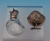 Silverplate Pepper Shaker Form of Chicken with Glass Body 3" Tall (#9006)