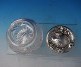 Floral by Unger Sterling Silver Powder Jar with Cut Crystal 3 1/4" Tall (#5154)