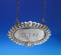 Sterling Silver Liquor Label "Gin" Gadroon 2 1/8" x 1 1/2" (#6869)