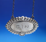 Sterling Silver Liquor Label "Gin" Gadroon 2 1/8" x 1 1/2" (#6869)