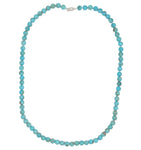8mm Kingman Genuine Natural Turquoise Bead Strand Necklace 26 1/2" (#J6762)