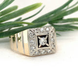 10k Yellow Gold Genuine Natural Diamond Men's Ring Size 13.25 Jewelry (#J7494)
