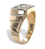 10k Yellow Gold Genuine Natural Diamond Men's Ring Size 13.25 Jewelry (#J7494)