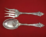 Narcissus by Towle Sterling Silver Salad Serving Set 2pc w/ Flowers Leaf Handles