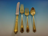 D'Orleans Gold by Towle Sterling Silver Flatware Service Set 8 Vermeil 32 Pieces
