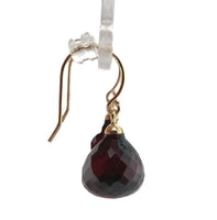 14k Gold 37.18 Carat TW Briolette Genuine Natural Garnet Drop Earrings (#J7129)