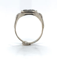 10k Gold Green Genuine Natural Onyx / Chrysoprase Men's Ring with Mono (#J6217)