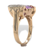 Retro 14k Yellow Gold 2.80 Carat Genuine Natural Amethyst Diamond Ring (#J7201)