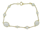 18k Yellow Gold 6.5ct Genuine Natural Moonstone Bracelet Jewelry (#J4560)