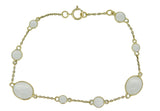 18k Yellow Gold 6.5ct Genuine Natural Moonstone Bracelet Jewelry (#J4560)