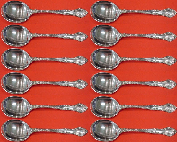 English Gadroon by Gorham Sterling Silver Cream Soup Spoon Set 12 pieces 6 1/4"