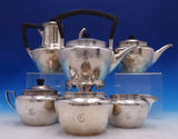 Etruscan by Towle Sterling Silver Tea Set 6pc with Kettle Hammered #7671 (#7834)