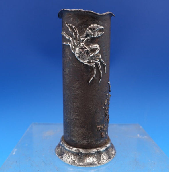 Applied Metals by Gorham Sterling Silver Desk Item Pen Holder Crabs #W37 (#8436)