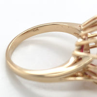 14k Yellow Gold 3.75 Carat Genuine Natural Garnet Ring w/ Diamond Halo (#J6765)