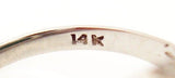 14k White Gold Oval Genuine Natural Malachite Filigree Ring (#J2900)