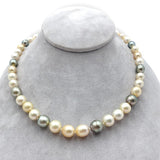 8.5-10mm Tahitian South Sea Pearl Multi-Color Necklace Jewelry (#J4414)