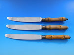 Tahiti by Buccellati Sterling Silver Dinner Knife Set of 3 Bamboo Vintage 9 7/8"